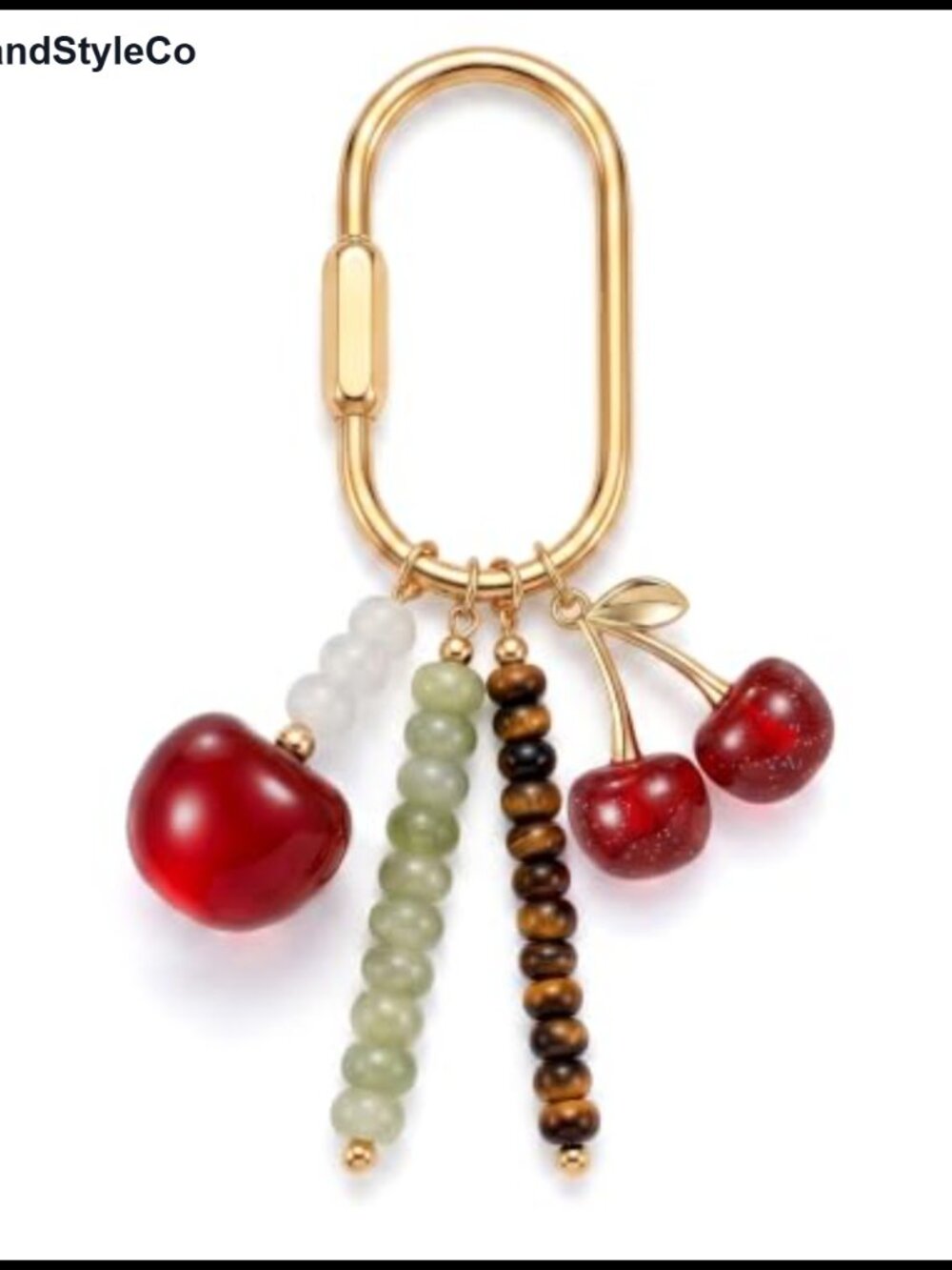 Beaded Bag Charms with Brass Clasp Keychains